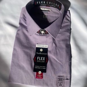 Van Heusen: Men’s Collars Dress Shirt- flex collar/reg fit Size 18.5 /34-35 NWT